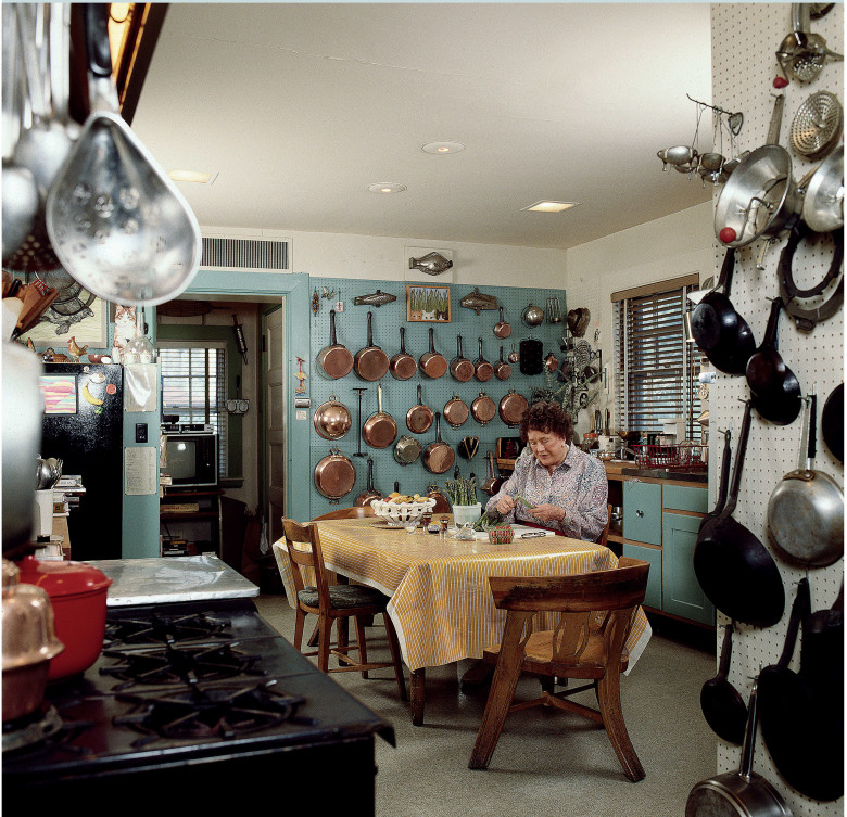 Julia Child, at home in her Cambridge kitchen.