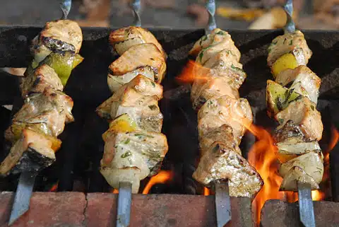salmon kebabs