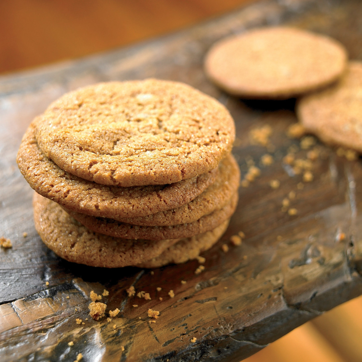 These chewy molasses ginger cookies recipe gets an extra spicy boost from chopped crystallized ginger.