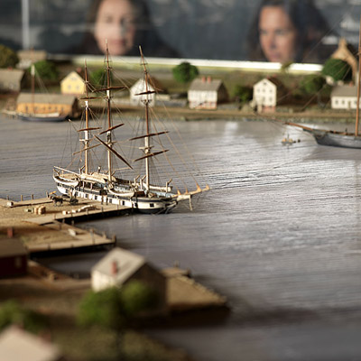 Visitors' faces in background help show scale