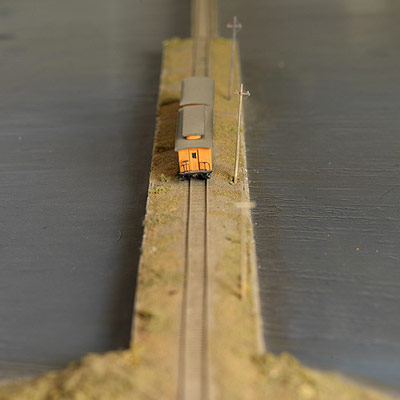 Shore Line Railroad crosses a wooden trestle