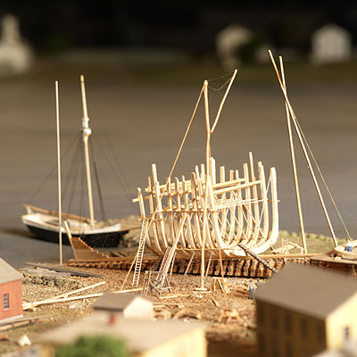 Clipper ship Elizabeth F. Willets built at the C.H. Mallory yard, launched in 1854, set a record for fast passage between Hawaii and New Bedford, Massachusetts