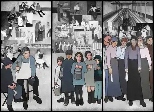 Maine Labor History Mural, 2008, by Judy Taylor