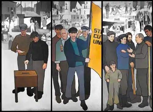 Maine Labor History Mural, 2008, by Judy Taylor