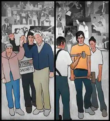 Maine Labor History Mural, 2008, by Judy Taylor