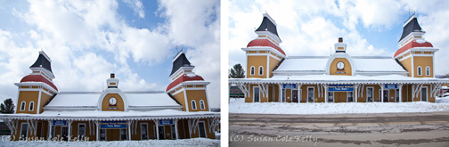 The depot of the Conway Scenic Railroad in North Conway, NH, USA