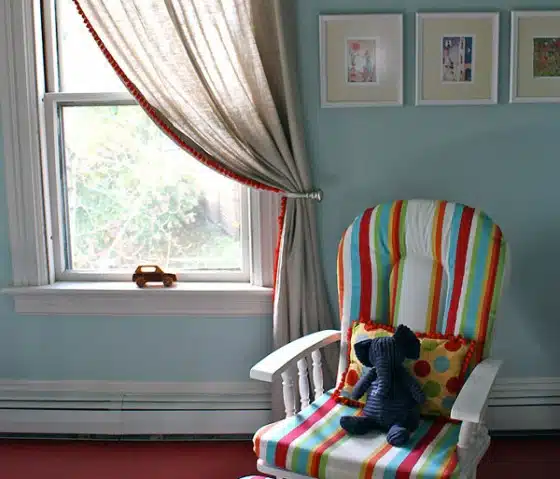 Dress Up Plain Curtains in the Nursery