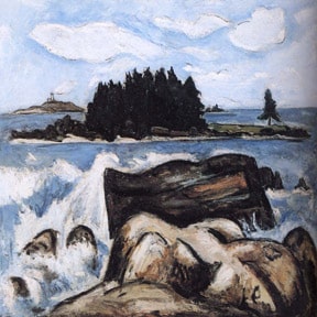 Jotham's Island, oil, 1937, by Marsden Hartley