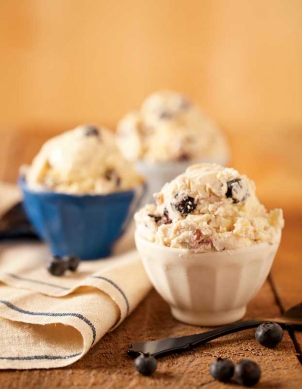 Crème Fraîche-Blueberry Ice Cream