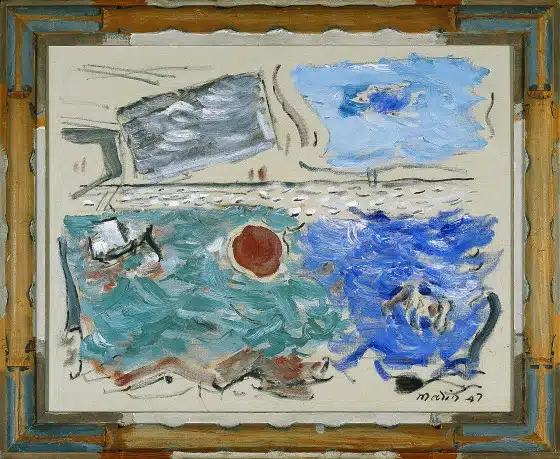 Movement: Sea, Ultramarine and Green; Sky, Cerulean and Grey, 1947, oil, by John Marin