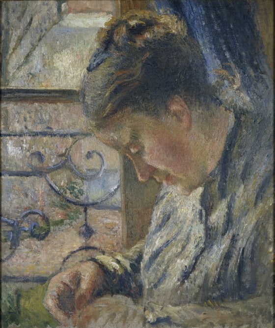 Madame Pissarro Sewing Beside a Window, 1877