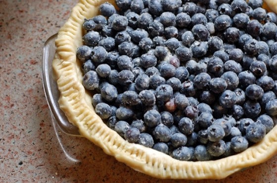 New England blueberry pie unbaked