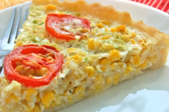 fresh corn and tomato tart