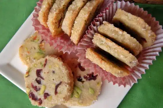 Pistachio Cranberry Icebox Cookies