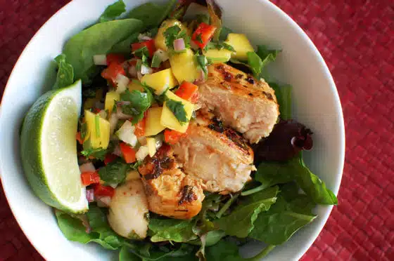 Grilled Chicken Salad with Mango Salsa