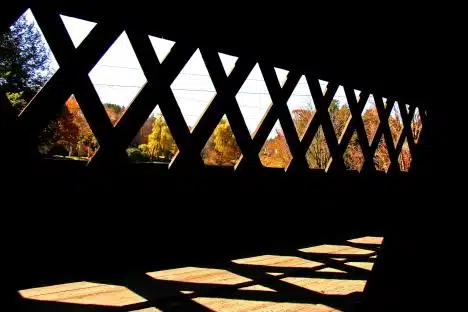 Inside The Woodstock Bridge In Vt
