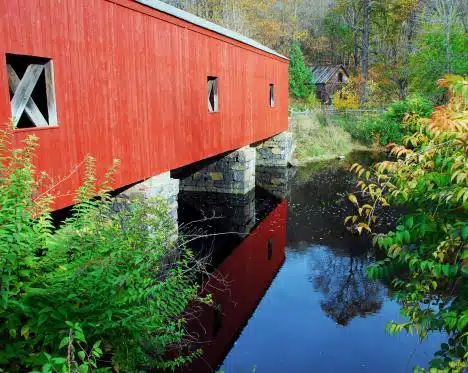 Walking Covered Bridge In Hamden, Ct
