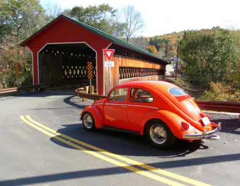 October Ride On Covered Bridge In Gilbertville, Ma