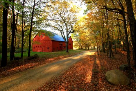 Old Red Barn In Harrisville, New Hampshire