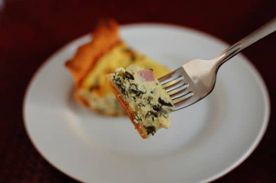 Spinach Quiche with Goat Cheese and Ham