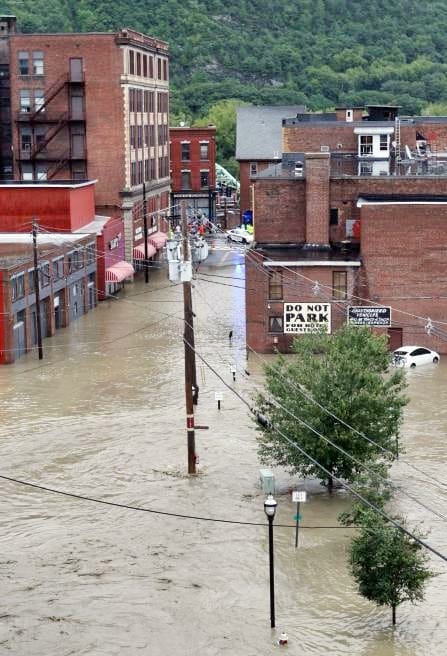 Irene flood waters left Brattleboro, VT swimming in 2011 | Worst Hurricanes in New England History