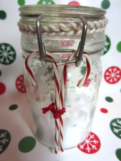 Side view of a Holiday Scene in a Jar