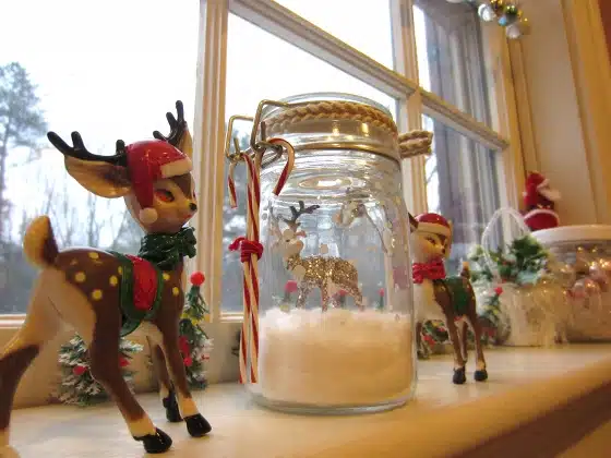 Holiday scene on the window sill