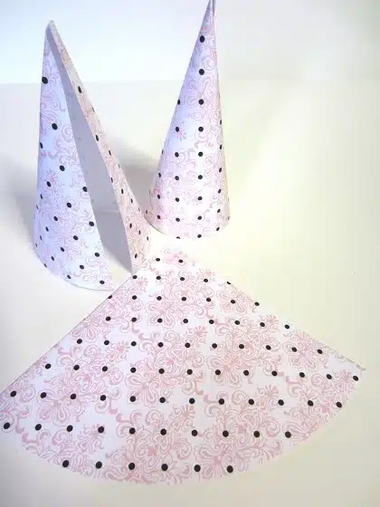 From flat paper to cone shape