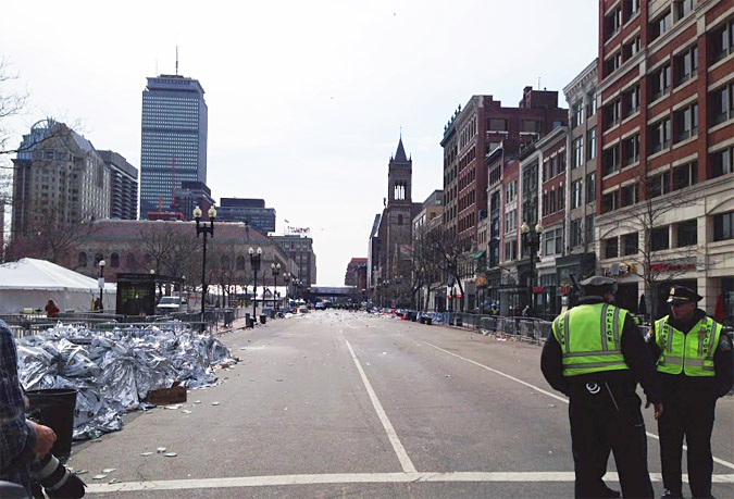 Aftermath of Boston Marathon Bomb