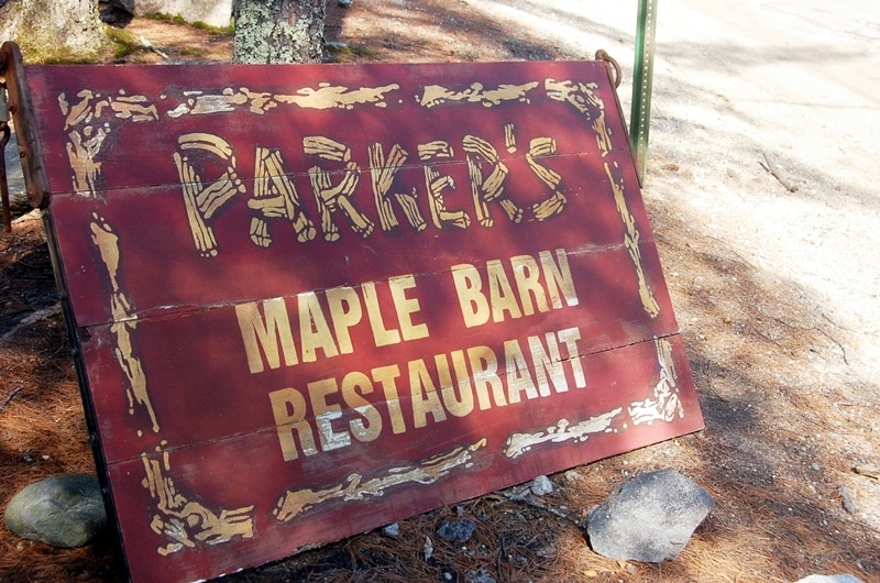parkers maple barn sign
