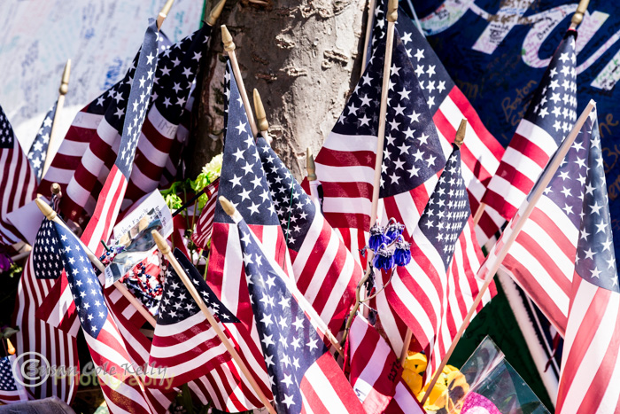 The Boston Marathon memorial in Copley Square, Boston, Massachusetts, USA