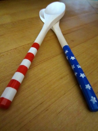 Painted utensils for the 4th of July