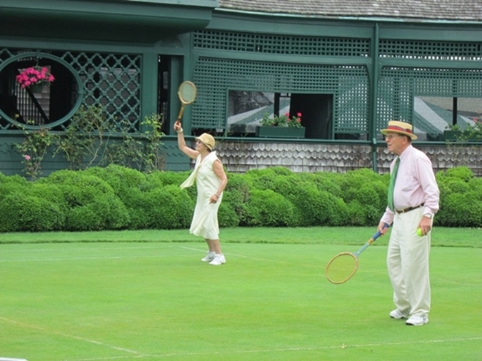 You won't find a  more charming demonstration of lawn tennis than this scene during the Hall of Fame Tennis Championships week.