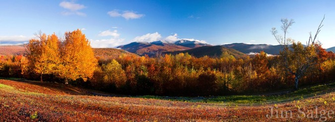 Peak Autumn Foliage And A Dusting Of Snow In New Hampshire's White Mountains in 2012.