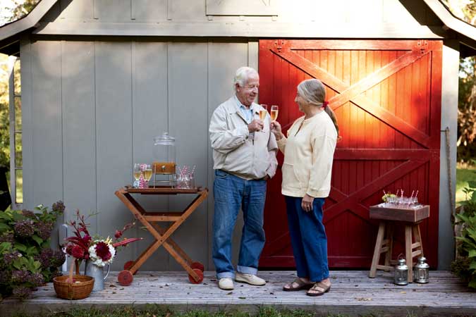 Bob and Carol Russell, co-owners of Westport Rivers Winery in southeastern Massachusetts, share a favorite vintage. 