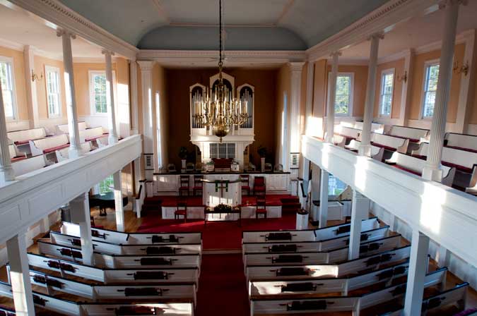 The interior of First Congregational Church.