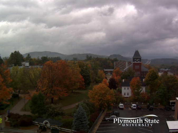 A Webcam at Plymouth State University Captures the Passing Front. Most Color Survived the Storm.