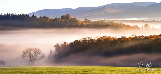 Morning Mist Fills the Valleys of Vermont's Northeast Kingdom This Weekend.