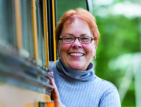 Schoolbus driver Sharon Hutchins has spent much of her life improving the well-being of kids in her hometown of Andover, Maine.