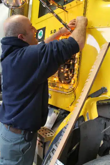 Working on the passenger door with the ingenious tape st