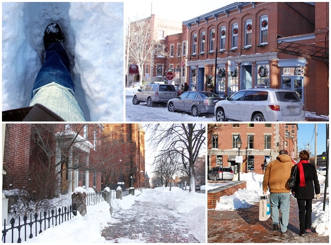 A foot of snow made getting around Portland a bit slower than normal, but it didn't deter fellow shoppers.