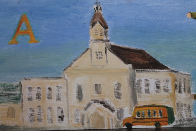 A is for the Academy-- Craftsbury's  K-12 public school (painted by Kristin Urie)