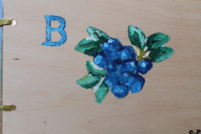 B is for Brown's Beautiful Blueberries (pained by Viola Reil)