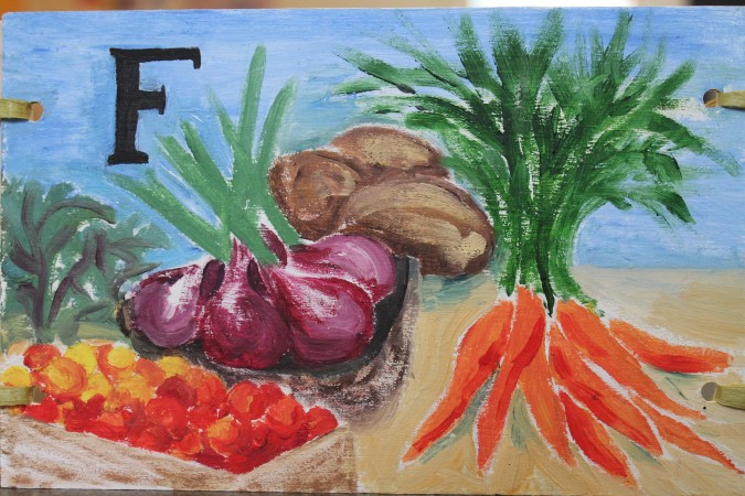 F is for Farmer's Market (painted by Kristin Urie)