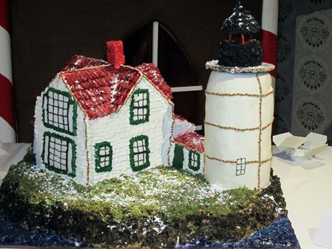 Who can resist a classic New England lighthouse--made from gingerbread?