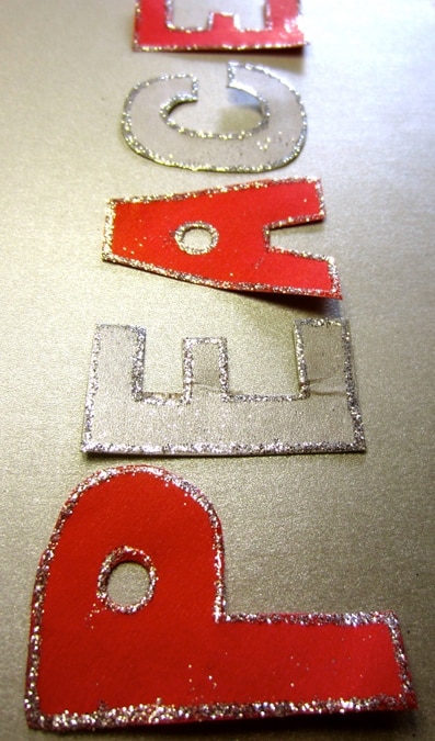 Letters drying on wax paper