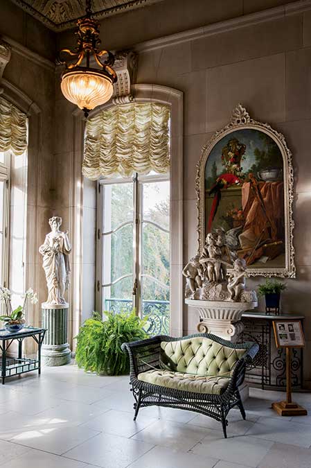 Inspiration for The Elms, including the conservatory, came from a large 18th-century French estate just outside Paris. 