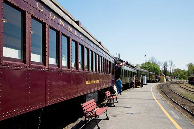 Vintage Essex Steam Train cars travel deep into the Connecticut River Valley