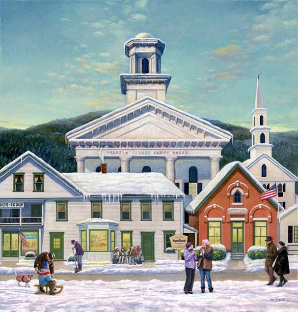 Winter in the Village of Newfane, Vermont New England Today
