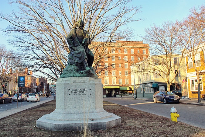 The Statue of Nathaniel Hawthorne.
